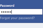 Facebook password hidden with asterisk